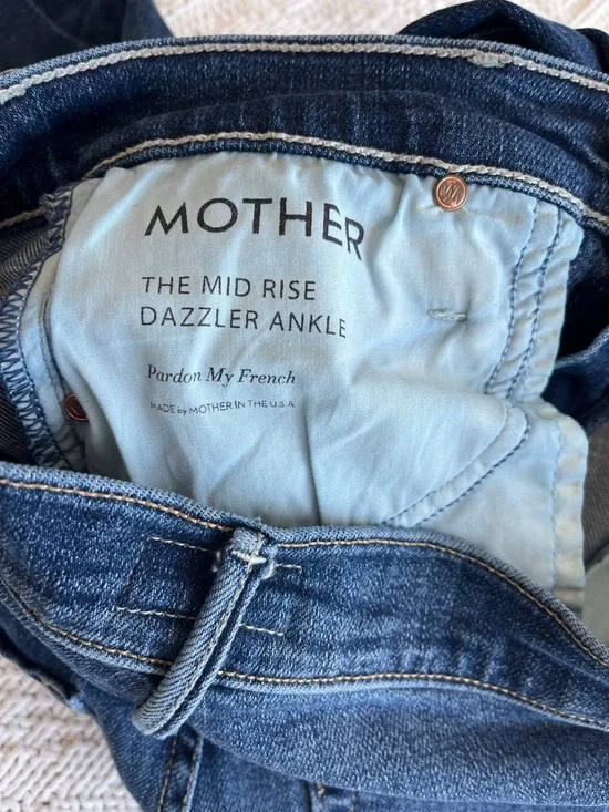 MOTHER The Mid Rise Dazzler Ankle in Pardon My French Sz 26 - Picture 9 of 16